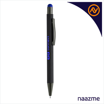 vojens - giftology metal soft-touch ballpen with stylus - blue